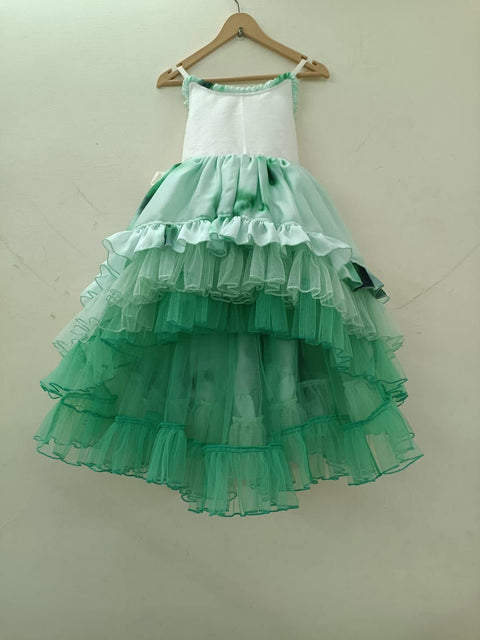 Green high low dress